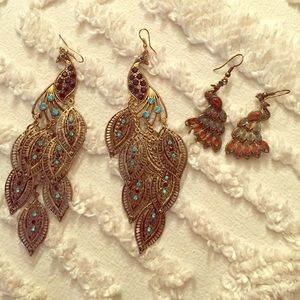 Peacock earrings
