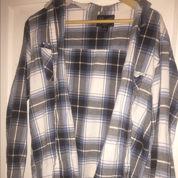 Light blue, white, and grey flannel!!