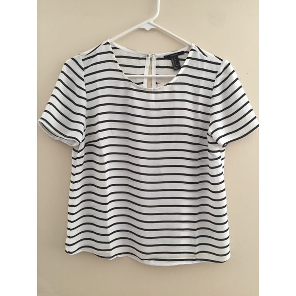 Forever 21 Tops - forever 21 black white striped top