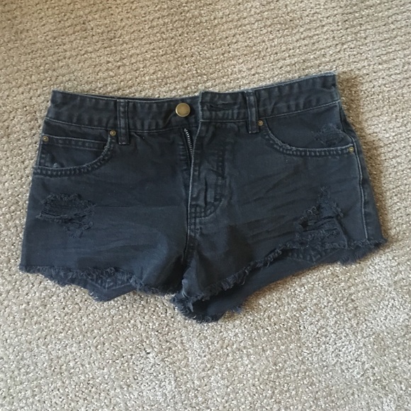 Cheeky Black Denim Mid-Rise Shorts