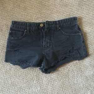 Cheeky Black Denim Mid-Rise Shorts