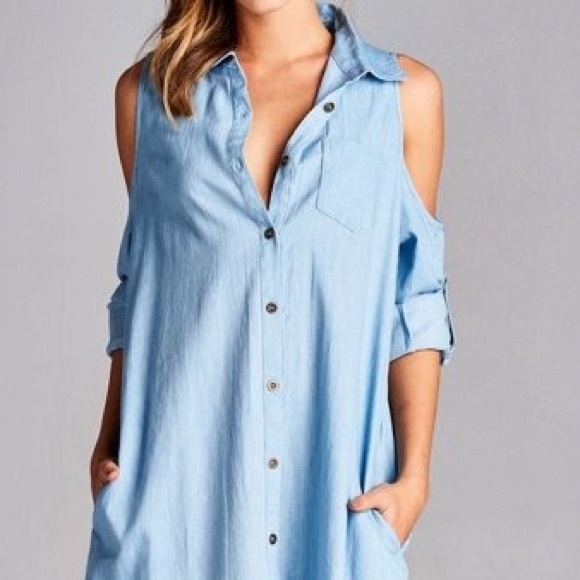 Denim Shirt Dress - Picture 2 of 2