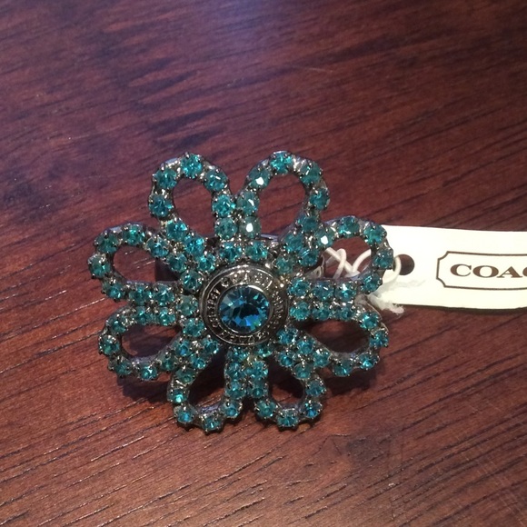 Teal Blue Stone Coach size 6 Ring - Picture 2 of 2