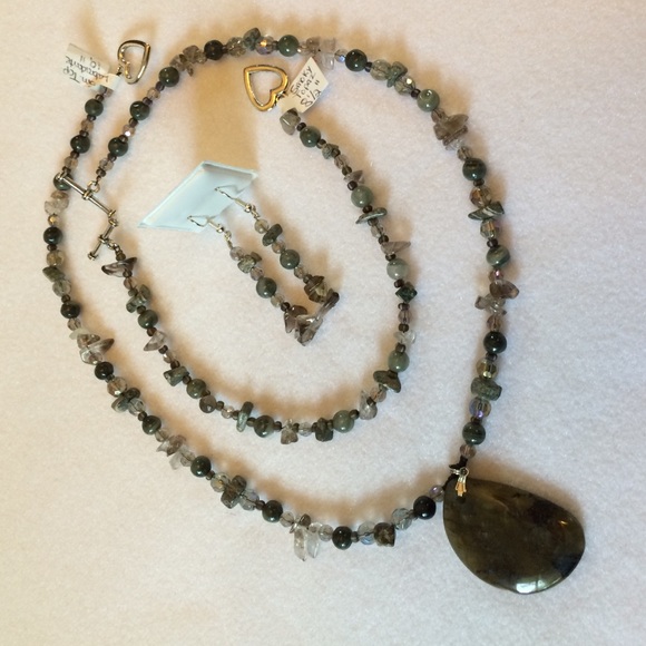 FINAL SALE PRICE Handmade OOAK Smoky Topaz/Labradorite Jewelry Set