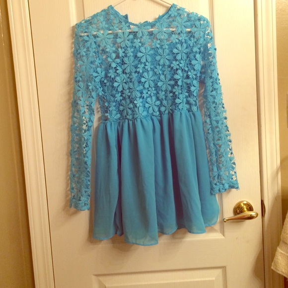 Blue lace dress