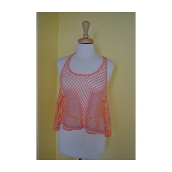 Mesh orange top