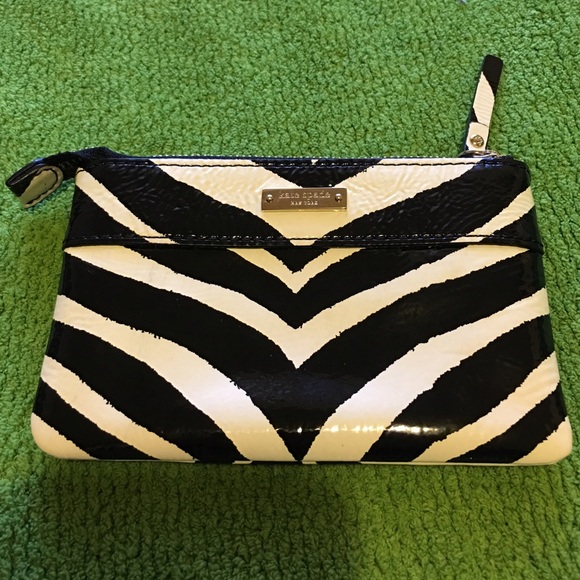 Kate Spade Zebra Bow Keychain Zip Wallet