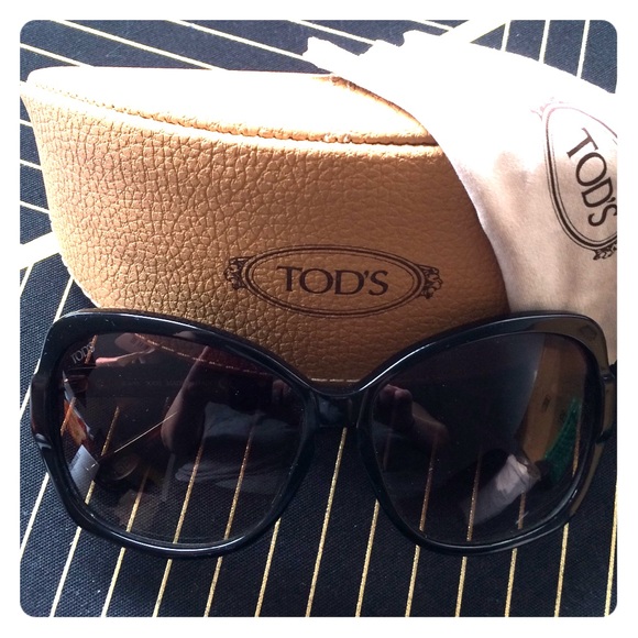NEW TOD'S Sunglasses w/ Exotic Leather Detail