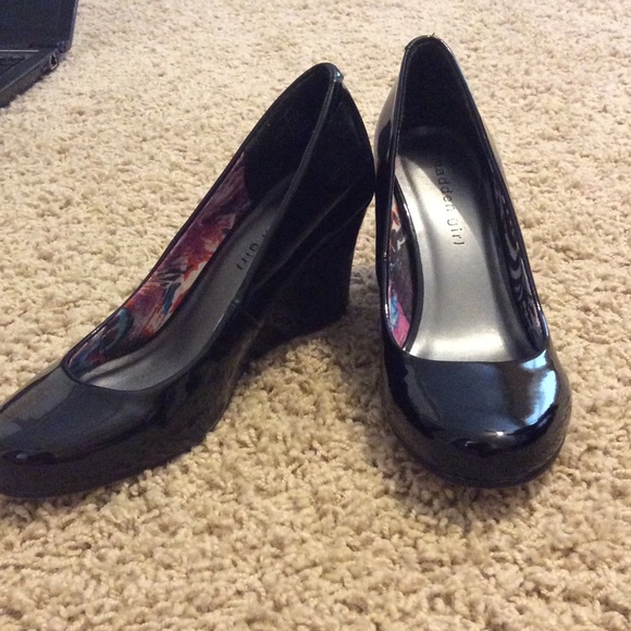 Madden Girl Shoes - Black Patent Wedges