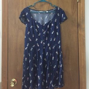 Lauren Conrad navy pineapple print romper
