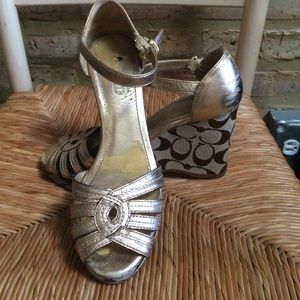 Coach gold wedges