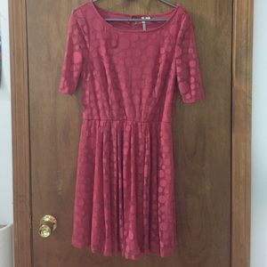 Pink polka dot midi dress