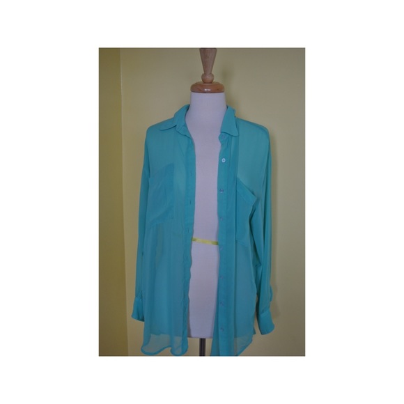 Teal long sleeve button down