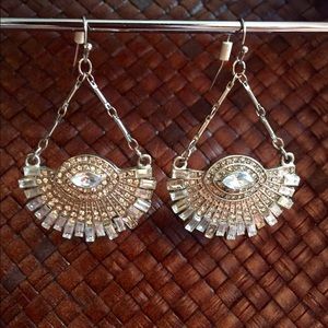 Crystal Crescent Earrings