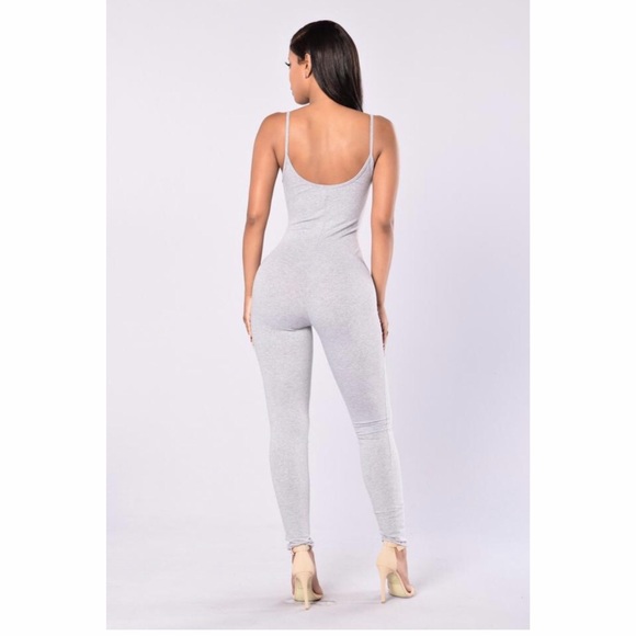 Heather gray onesie unitard jumper - Picture 3 of 6