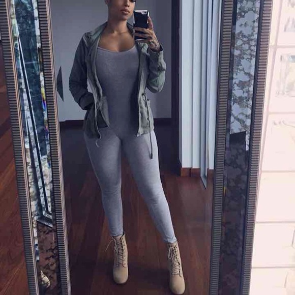 Heather gray onesie unitard jumper - Picture 6 of 6