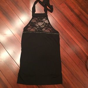 Body Central black halter with sparkle