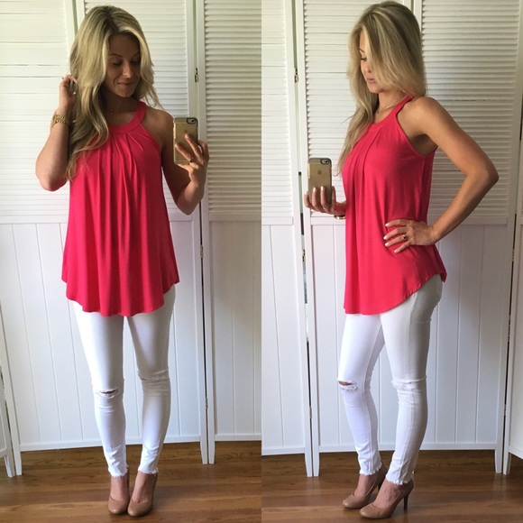 SOLD OUT• Stunning Hot Pink Halter - Picture 3 of 4