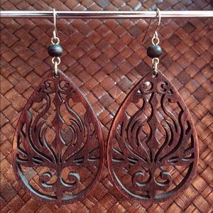 Detailed Wood Earrings