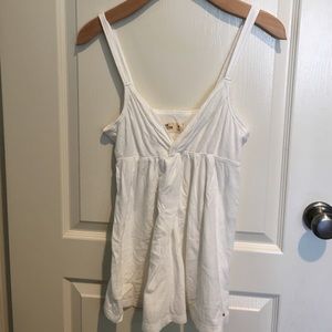 White Flowy V-Neck Tank Top