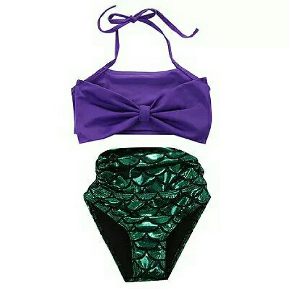 Pink or Purple girls mermaid swim set - Picture 2 of 2