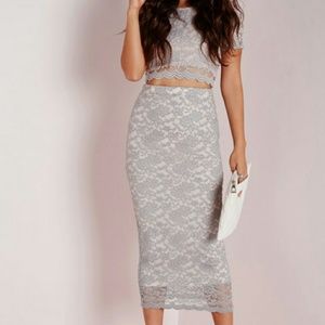 Brand New With Tags Crop Top and Midi Skirt