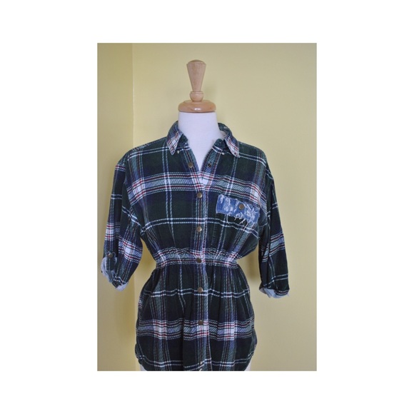 Plaid button down sweater
