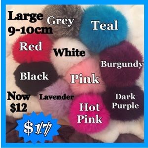 Real Rabbit Fur Keychains.  Large