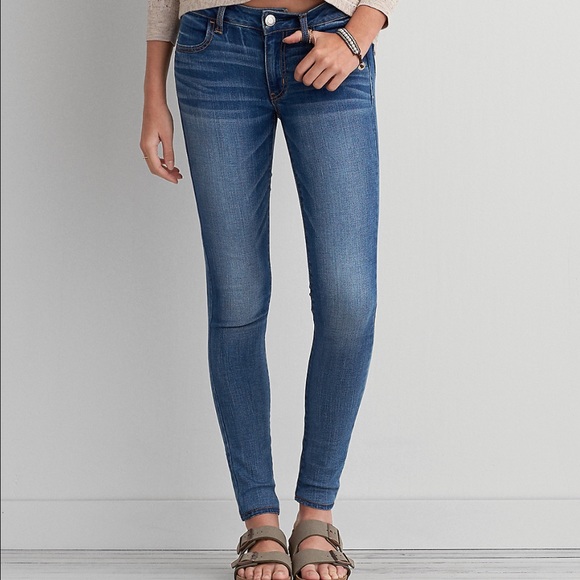 AMERICAN EAGLE DENIM JEGGING JEAN MEDIUM BLUE WASH - Picture 1 of 2