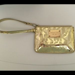 Michael Kors Jet Set Metallic Gold Wristlet