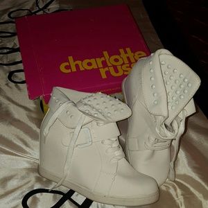 Charlotte Russe wedge tie up Ankle shoes