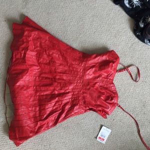 Free people red leather dress