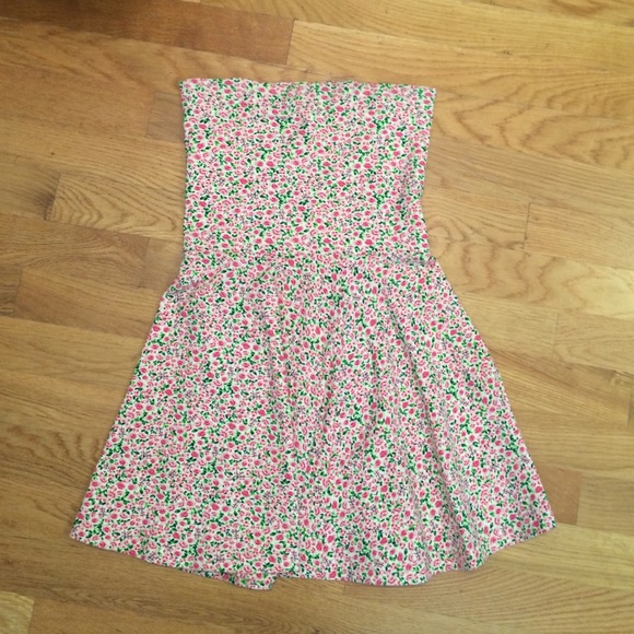 American apparel pink strapless dress