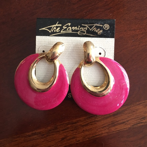 Large pink and gold earrings!