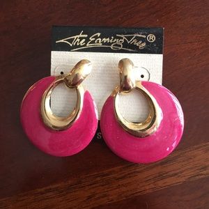 Large pink and gold earrings!
