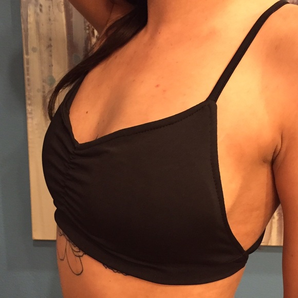 Black bralette crop top