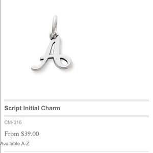 James Avery initial "A" charm