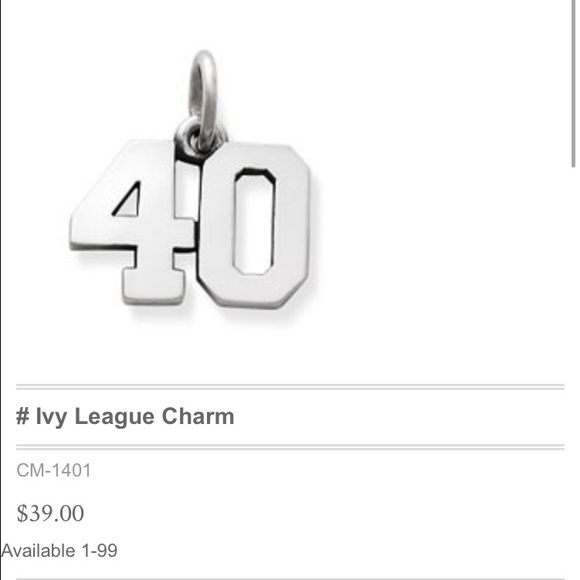 James Avery number 40 charm
