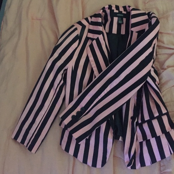 Pink and black striped forever 21 jacket! - Picture 2 of 4