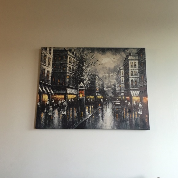 Oversized Original Oil Painting Paris Dusk - Picture 2 of 2