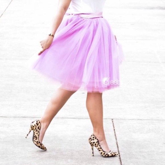 C'est Ca NY custom lilac tulle skirt - Picture 4 of 5