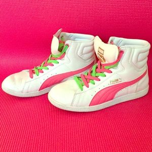 Puma Women's White High Tops Sneakers Tennis Shoes