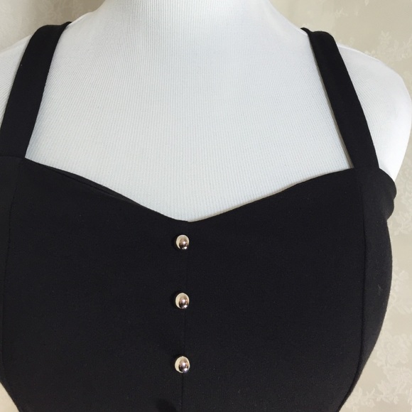 Sexy black blouse w/ gold cottons FINAL CLEARANCE - Picture 3 of 4