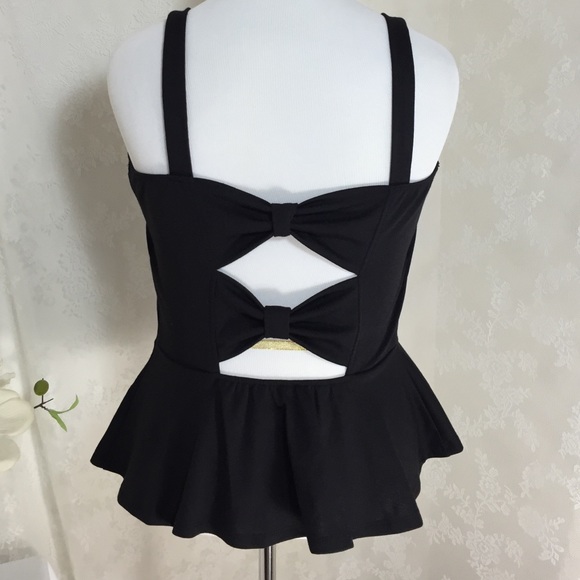 Sexy black blouse w/ gold cottons FINAL CLEARANCE - Picture 2 of 4