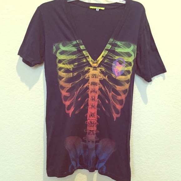Graphic rainbow X Ray tee