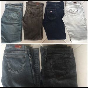 SIX PAIRS OF JEANS, AG, JAMES,MISS SIXTY, GAP & X2