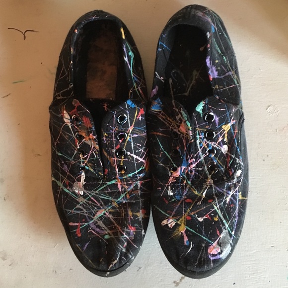 Splatter Paint Keds Inspired Canvas Sneakers