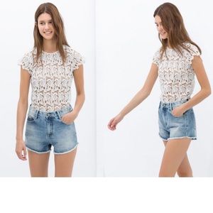 zara trafaluc denim shorts