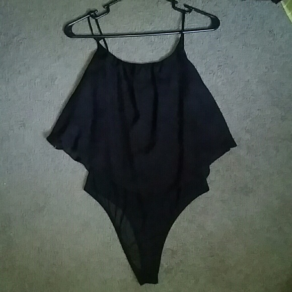 Flounce Top Sheer Bodysuit