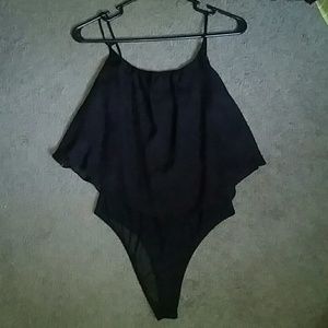 Flounce Top Sheer Bodysuit